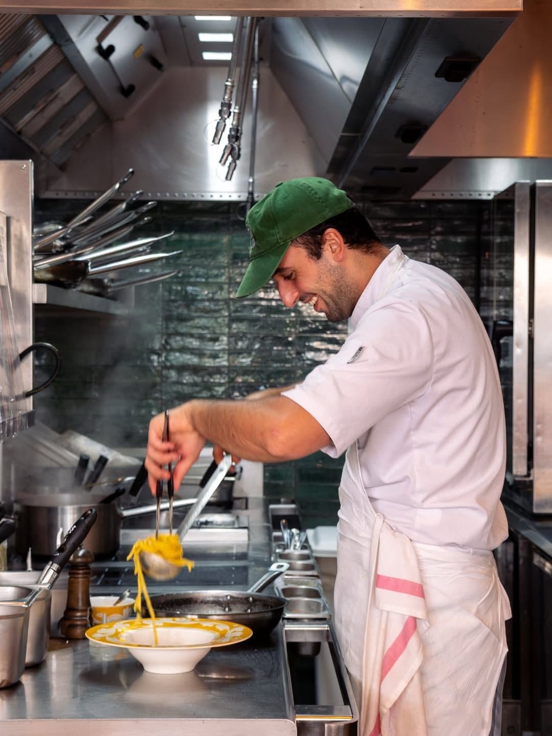 Chef in green cap