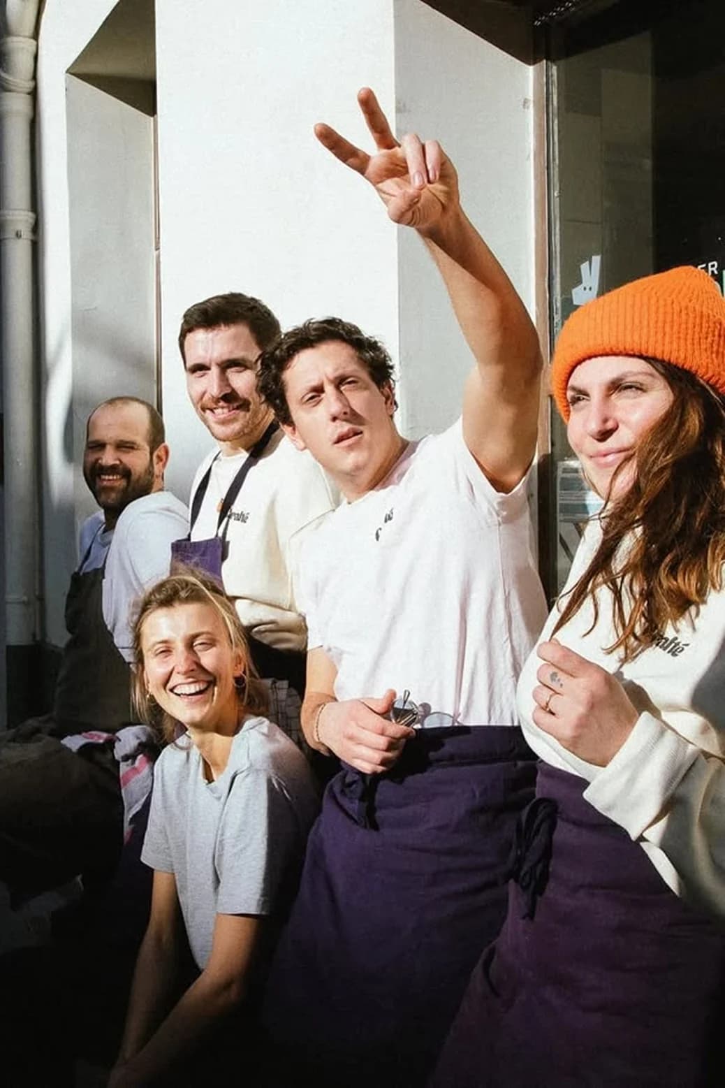 A hospitality team together outside their venue