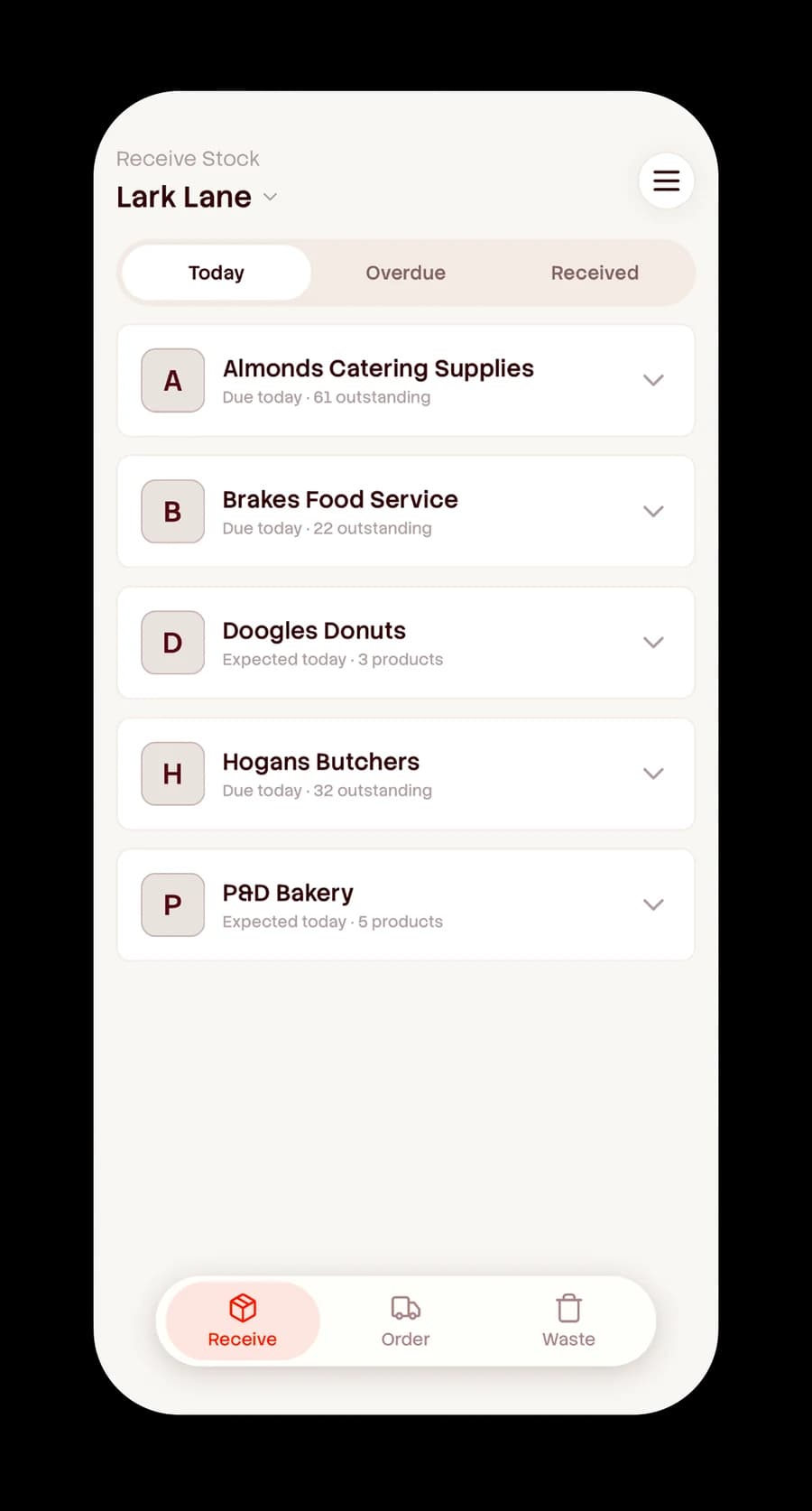 Receive what turns up in the Garlic mobile app